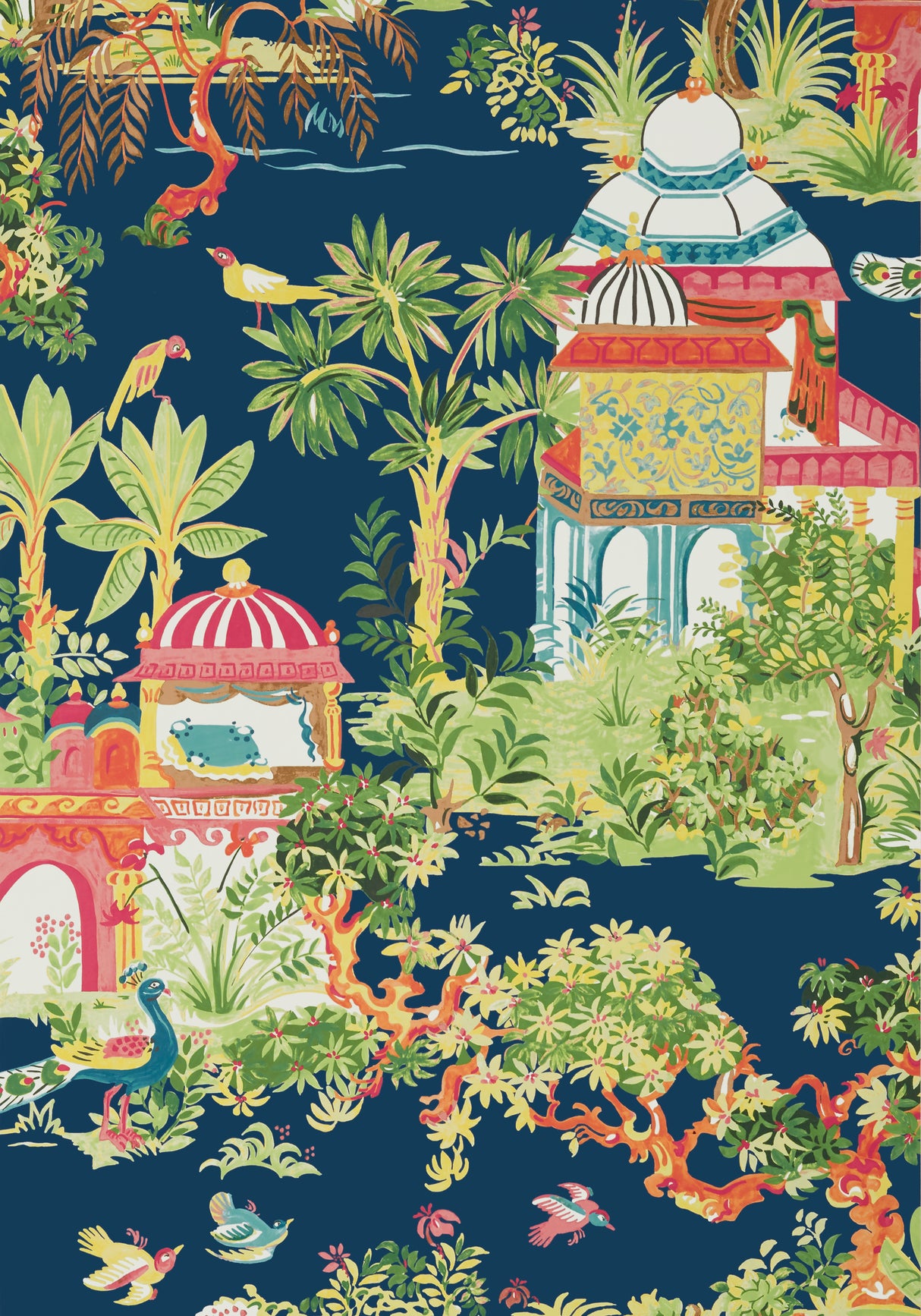 Thibaut T20823 MYSTIC GARDEN Navy Wallpaper