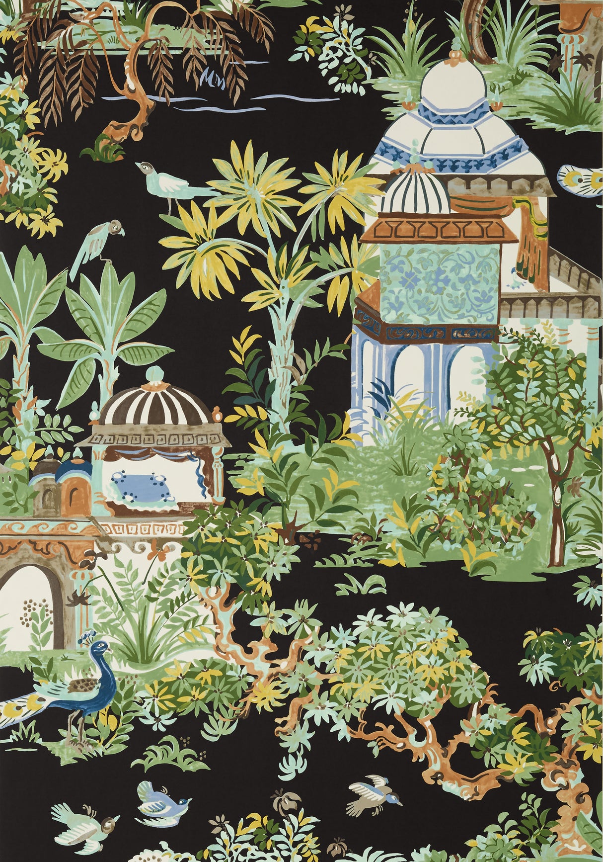 Thibaut T20825 MYSTIC GARDEN Black Wallpaper