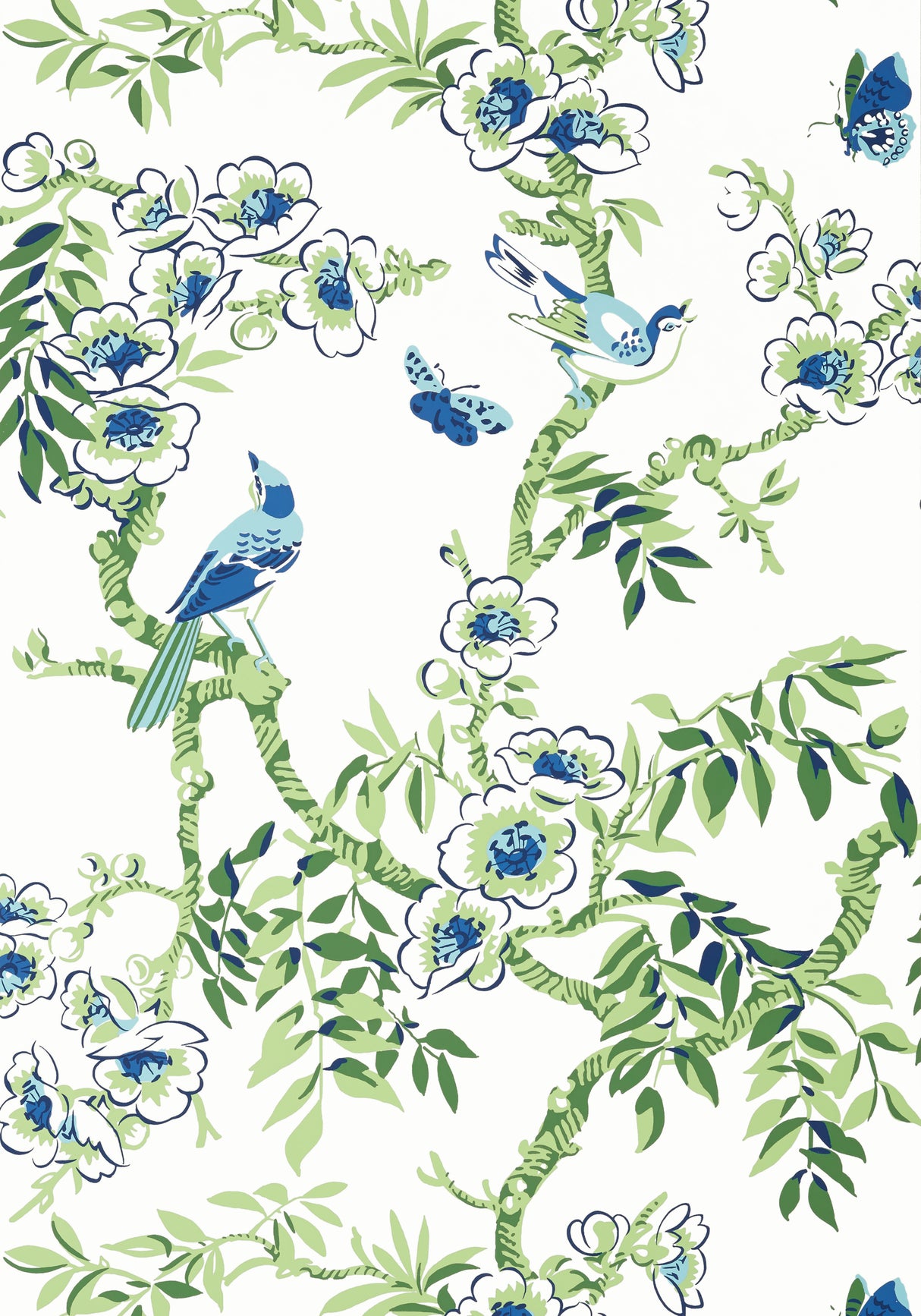 Thibaut T20842 YUKIO Blue and Green Wallpaper