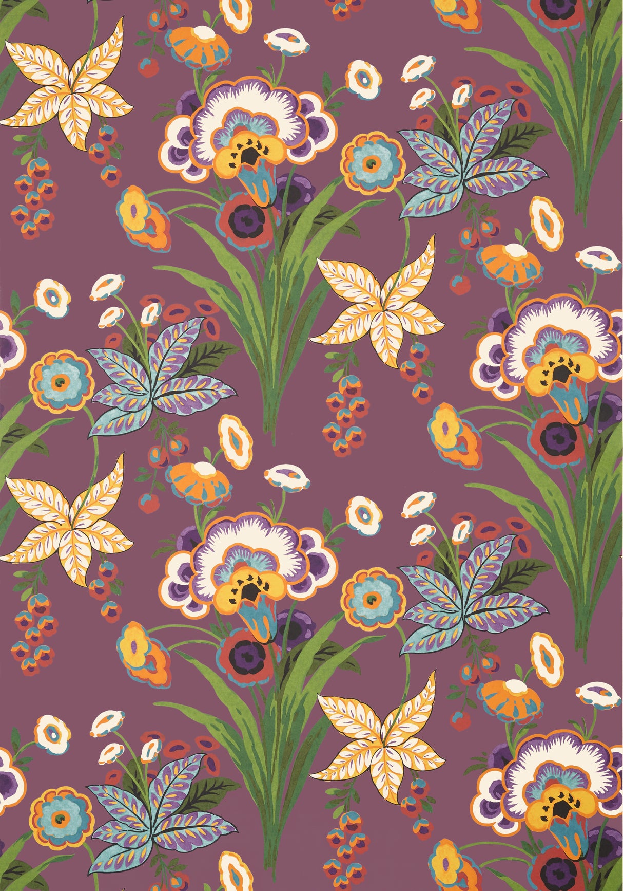 Thibaut T20850 PASADENA Plum Wallpaper