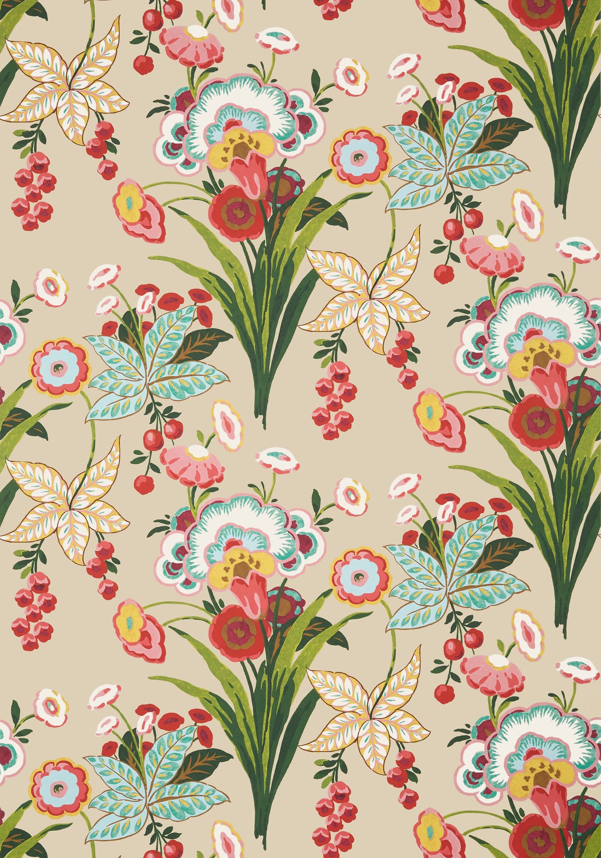 Thibaut T20852 PASADENA Cream Wallpaper