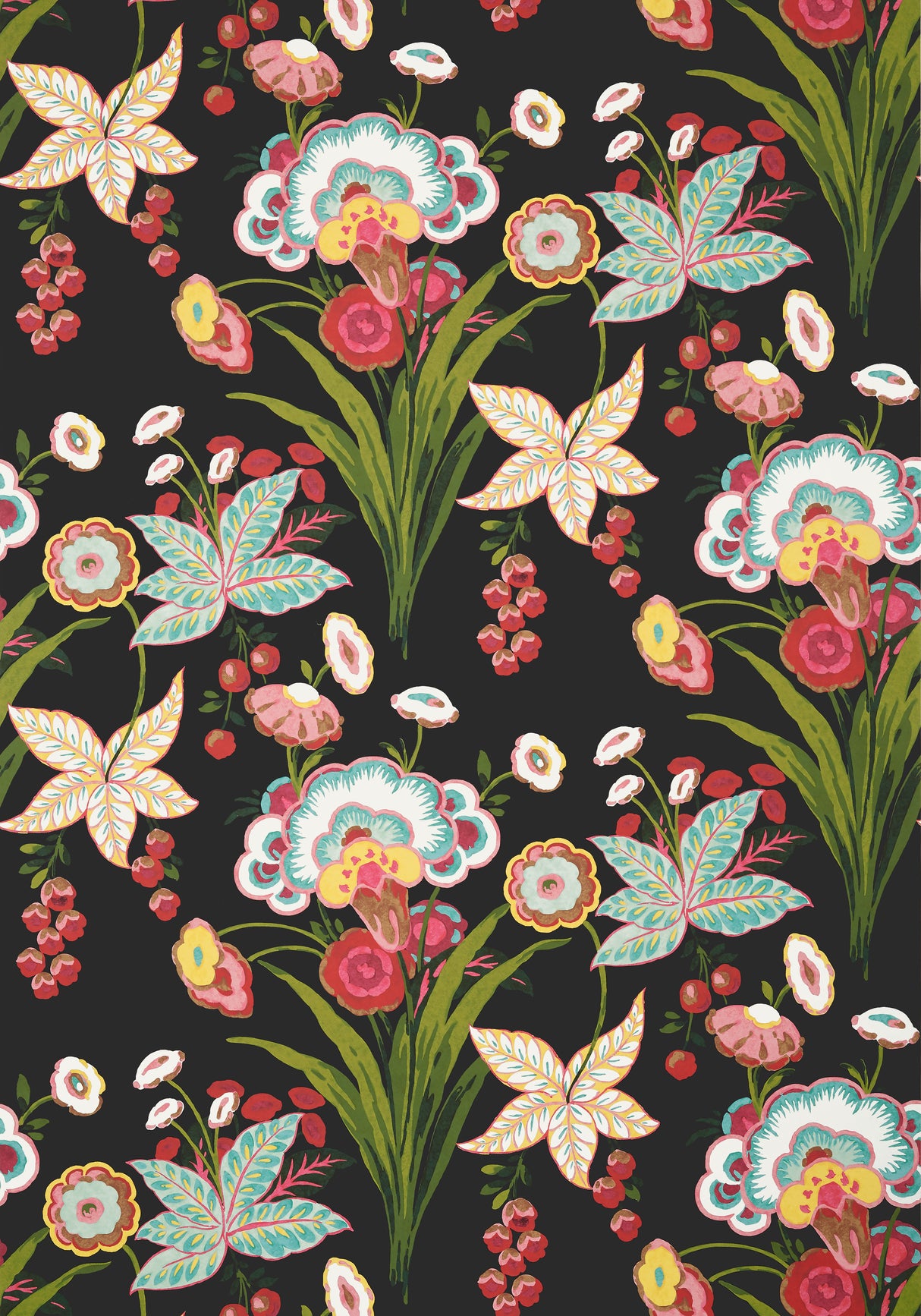 Thibaut T20853 PASADENA Black Wallpaper
