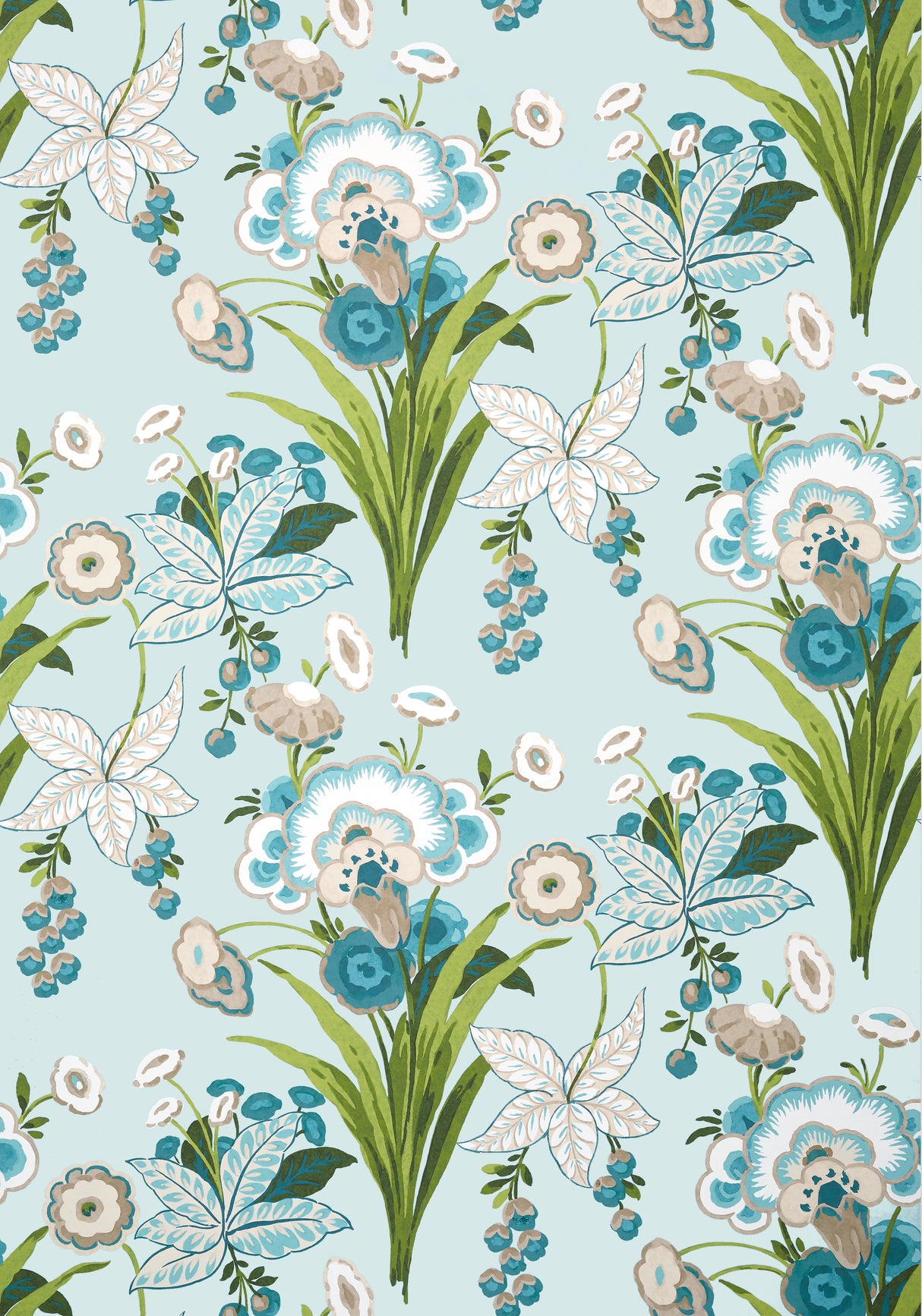 Thibaut T20855 PASADENA Spa Blue Wallpaper