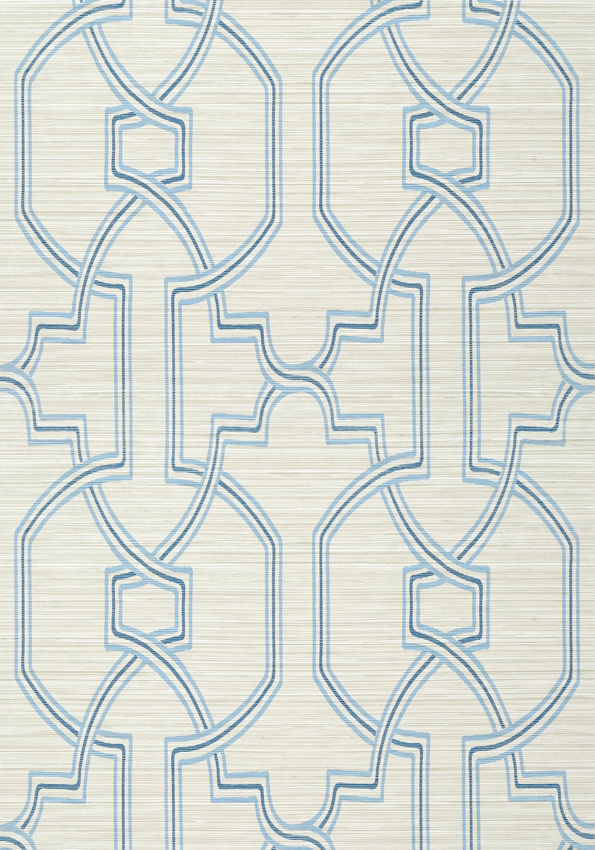 Thibaut T277 PROMENADE Cream and Blue Wallpaper
