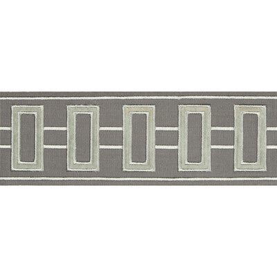 KRAVET DESIGN T30769.11.0 GRID LOCK STEEL GREY TRIM - Eade's Wallpaper
