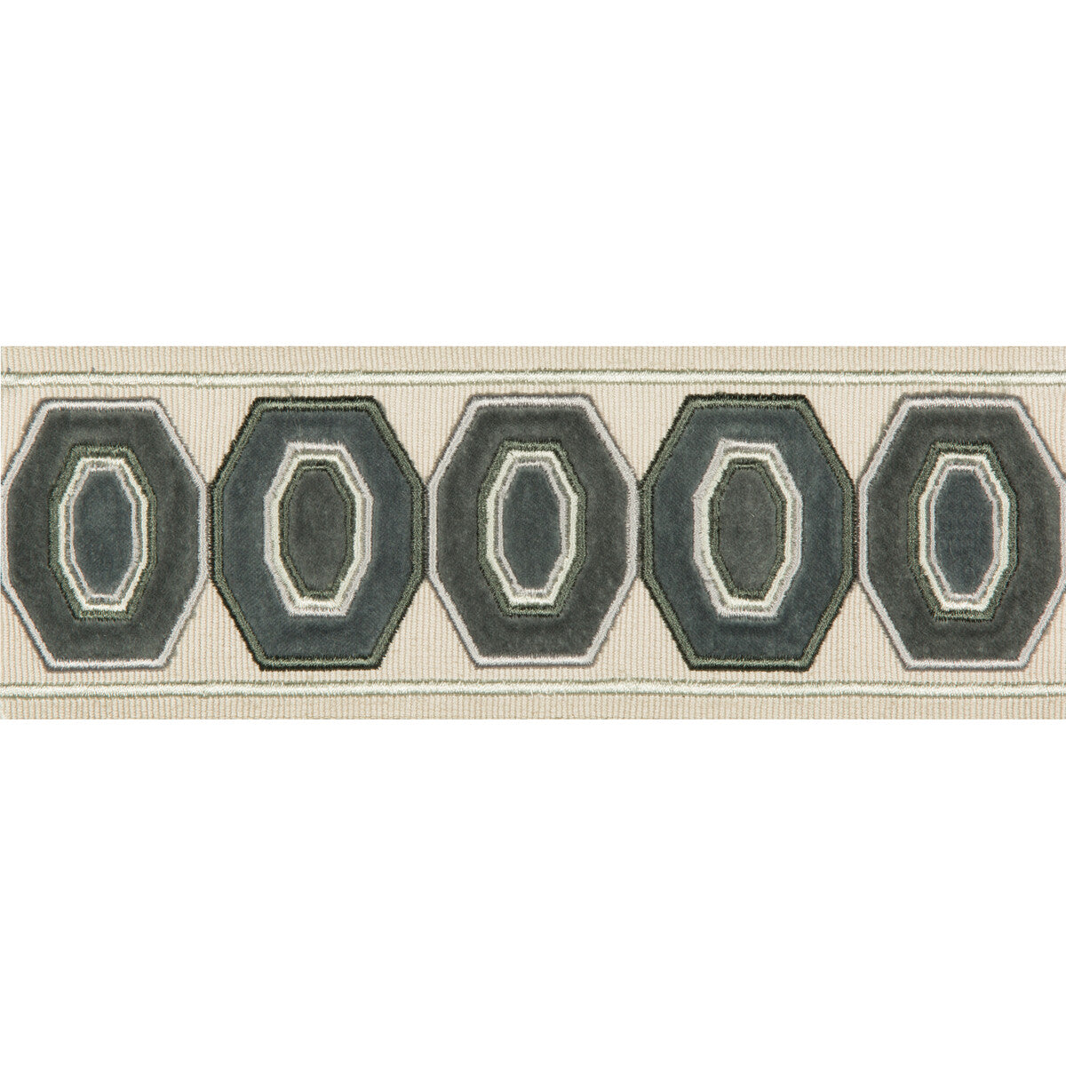 KRAVET DESIGN T30772.11.0 GEODEX STEEL GREY TRIM - Eade's Wallpaper