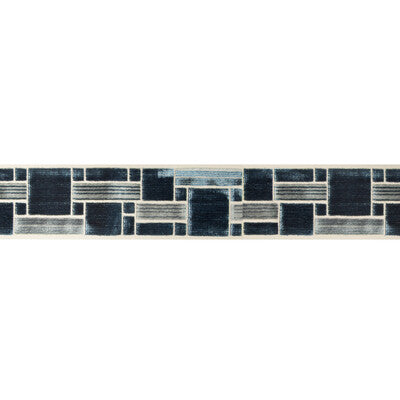 KRAVET DESIGN T30780.551.0 BRICK PATH INDIGO TRIM - Eade's Wallpaper