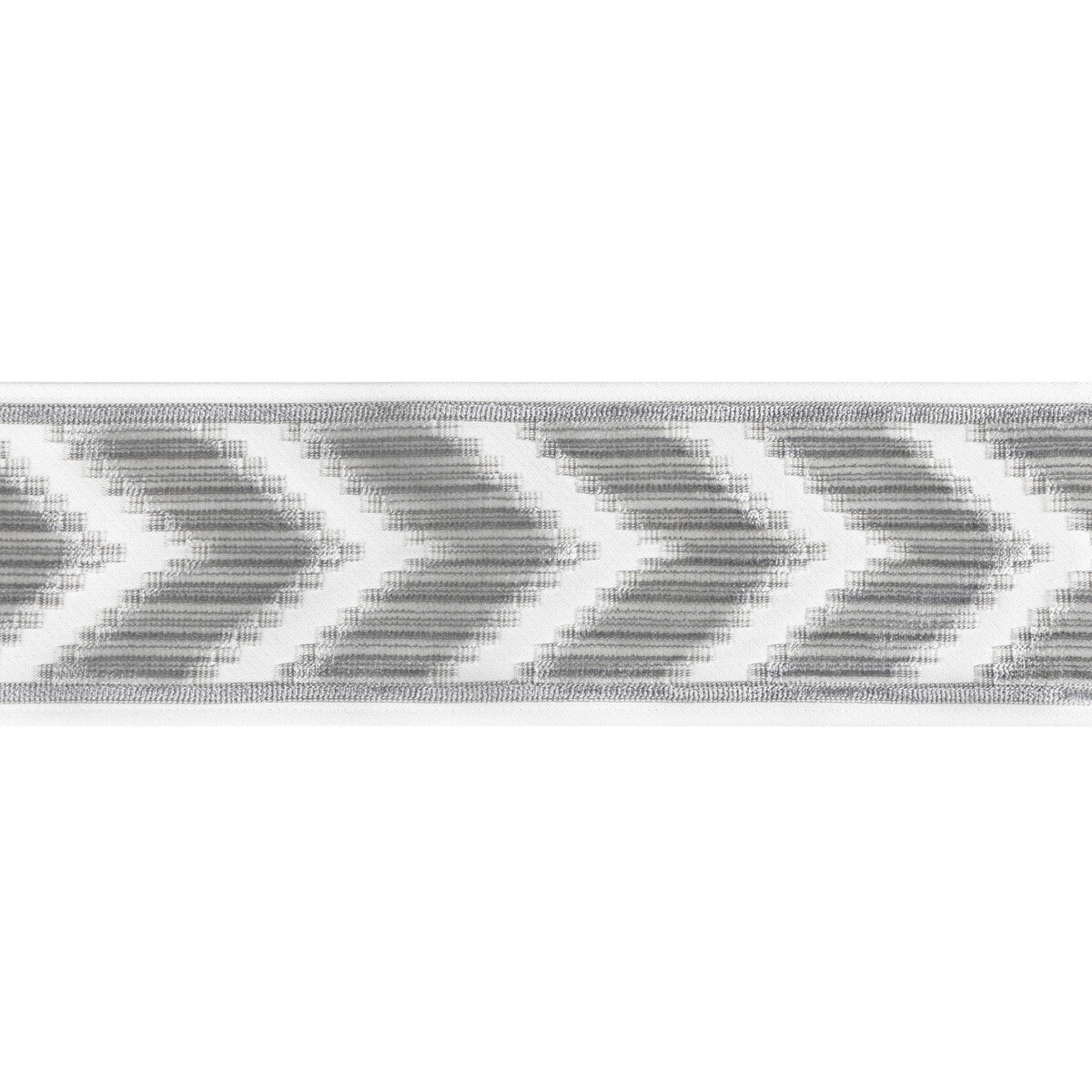 KRAVET COUTURE T30828.1121.0 CHEVRON VELVET TAPE GREY TRIM - Eade's Wallpaper