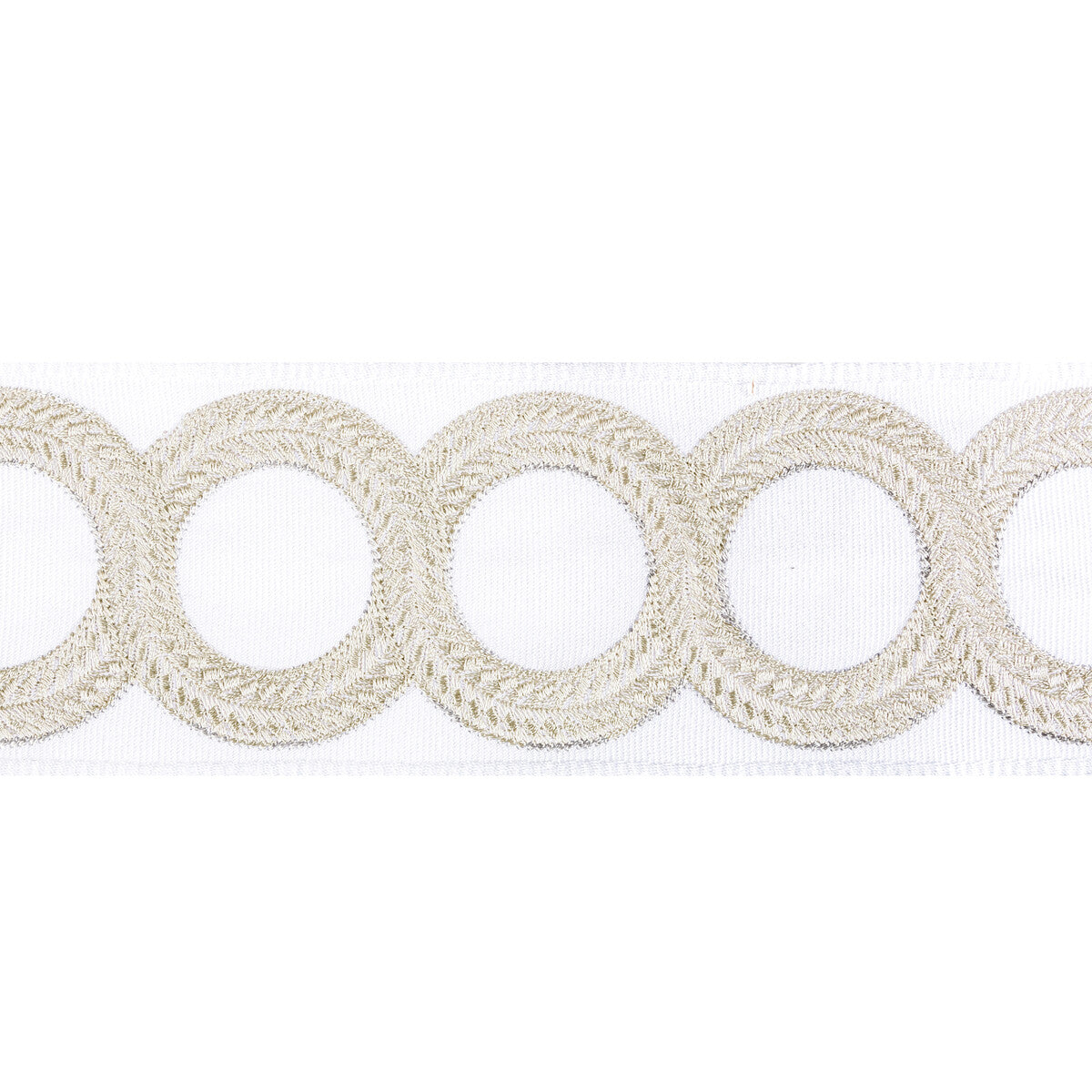 KRAVET COUTURE T30829.1611.0 LOOPED TAPE LIGHT SILVER TRIM - Eade's Wallpaper