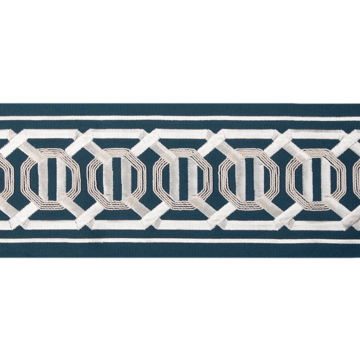 KRAVET COUTURE T30841.50.0 OCTAGON WIDE TAPE INDIGO TRIM - Eade's Wallpaper