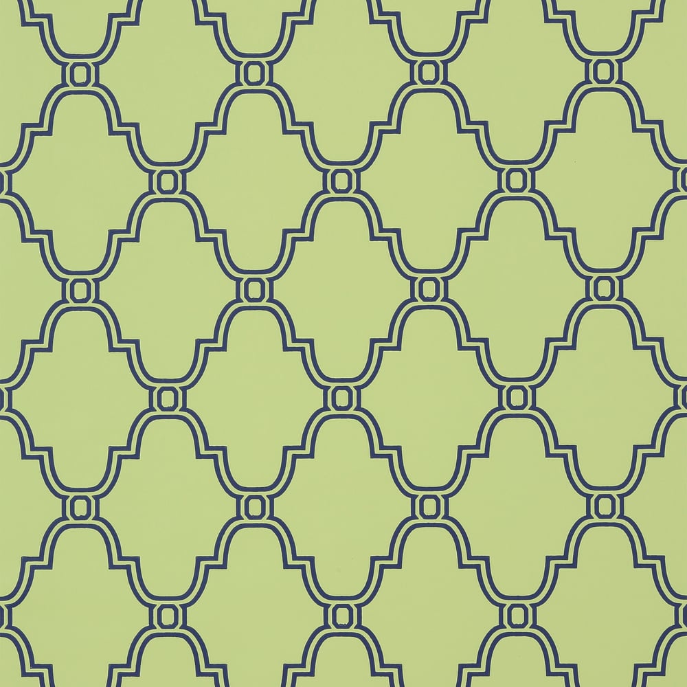 Thibaut T35116 STANBURY TRELLIS Navy on Green Wallpaper