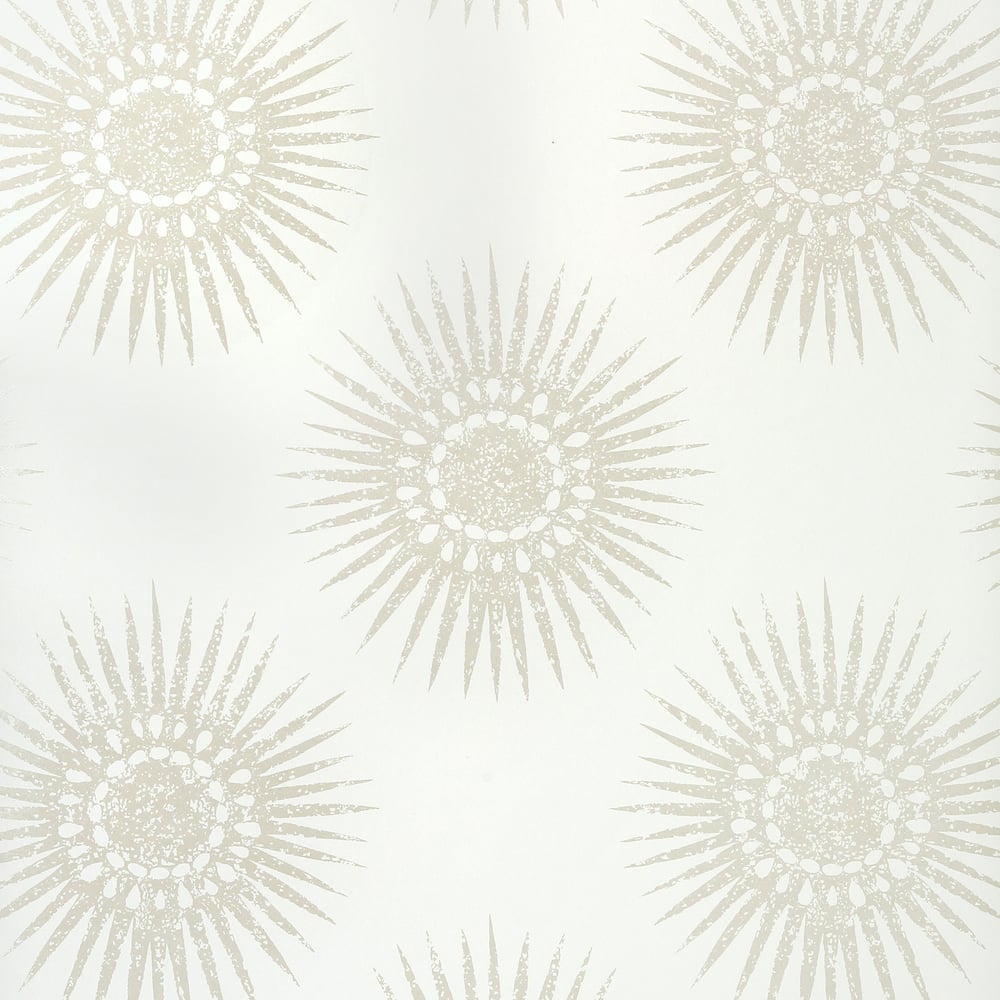 Thibaut T35142 BAHIA Pearl on White Wallpaper