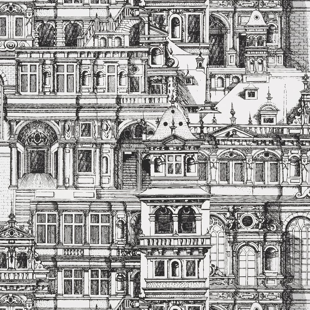 Thibaut T35172 PALAZZO Black and White Wallpaper