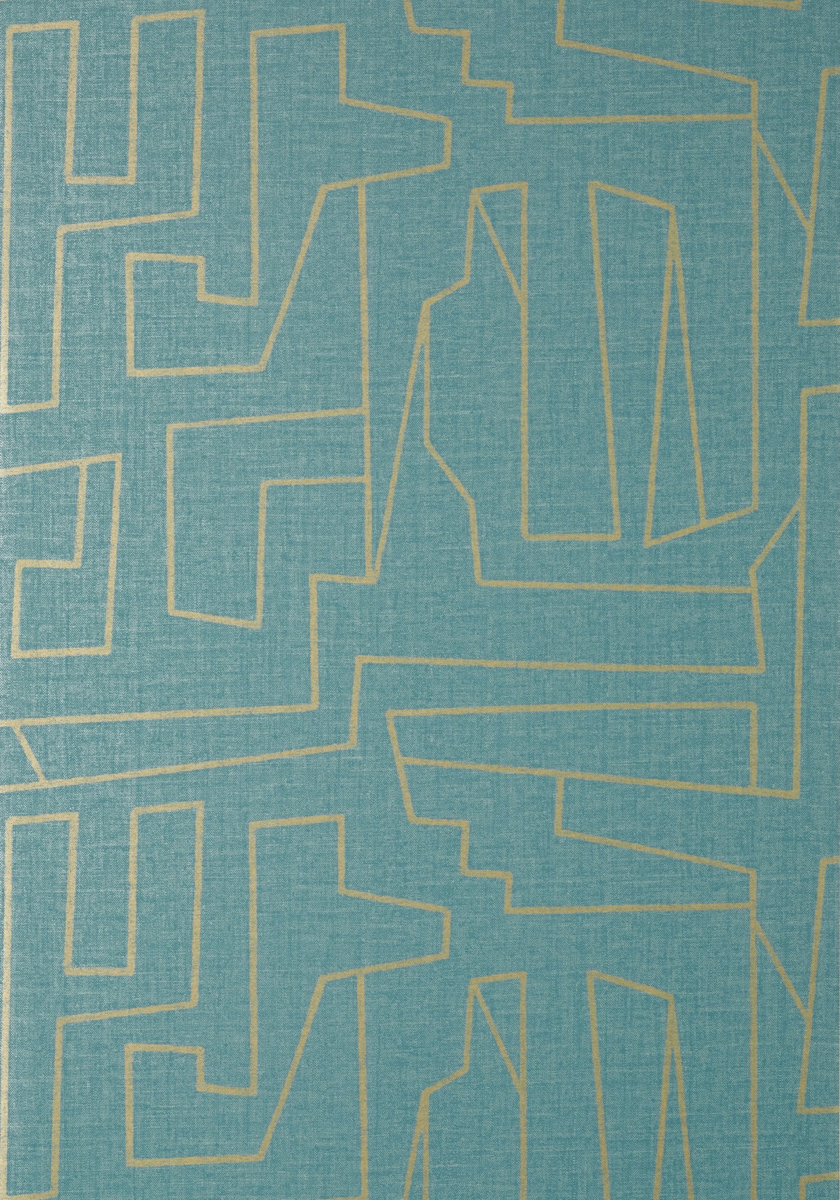 Thibaut T41032 MATRIX Metallic Gold and Teal Wallpaper