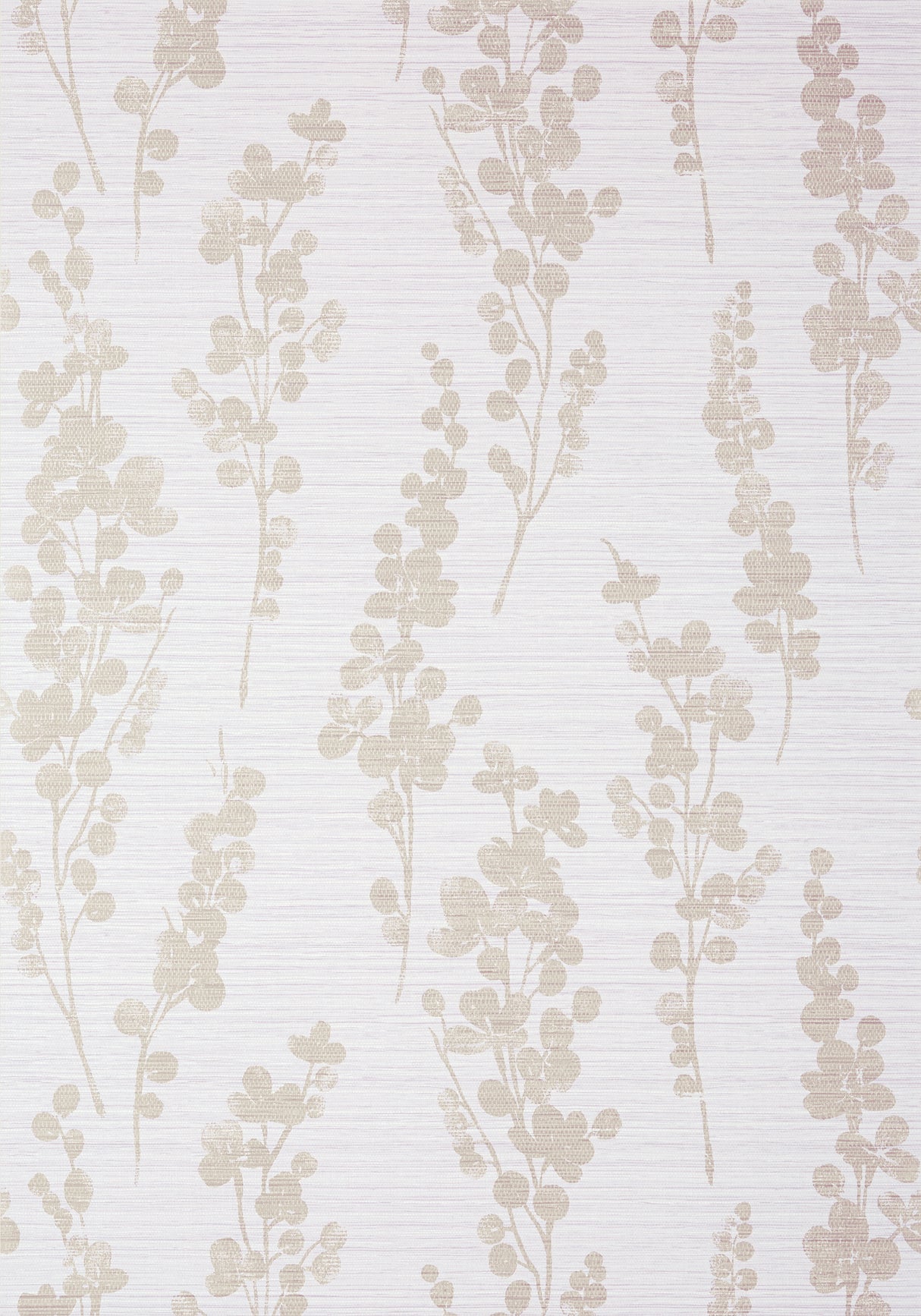 Thibaut T41052 SPRING BLOOMS Metallic Pewter on Lavender Wallpaper