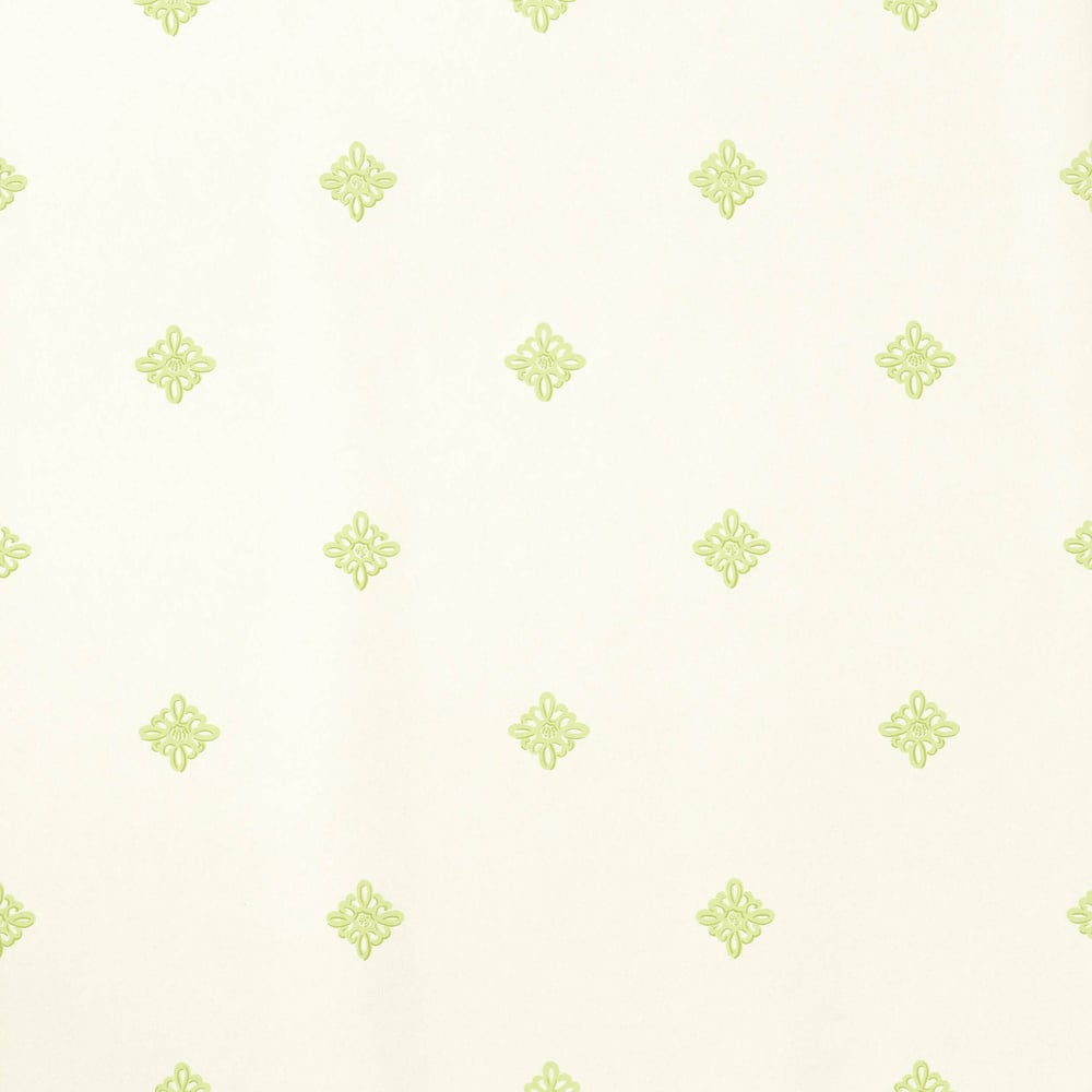 Thibaut T4165 NATALIE Green on Cream Wallpaper