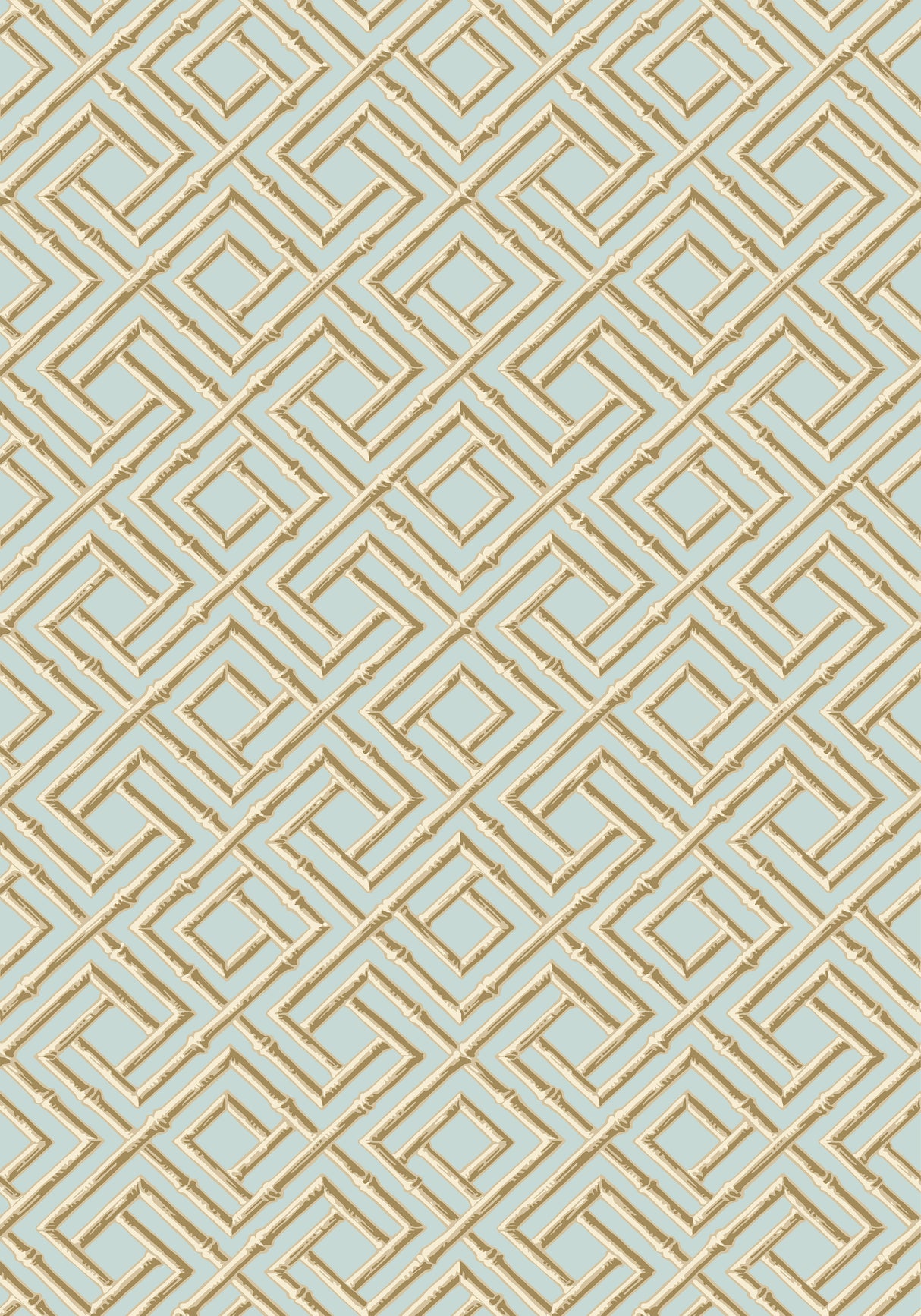 Thibaut T42046 FRENCH LATTICE Blue and Beige Wallpaper