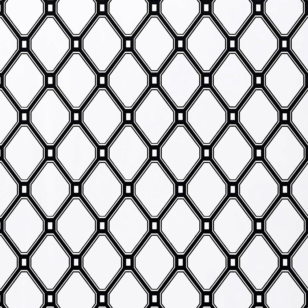 Thibaut T4976 INGRID Black on White Wallpaper