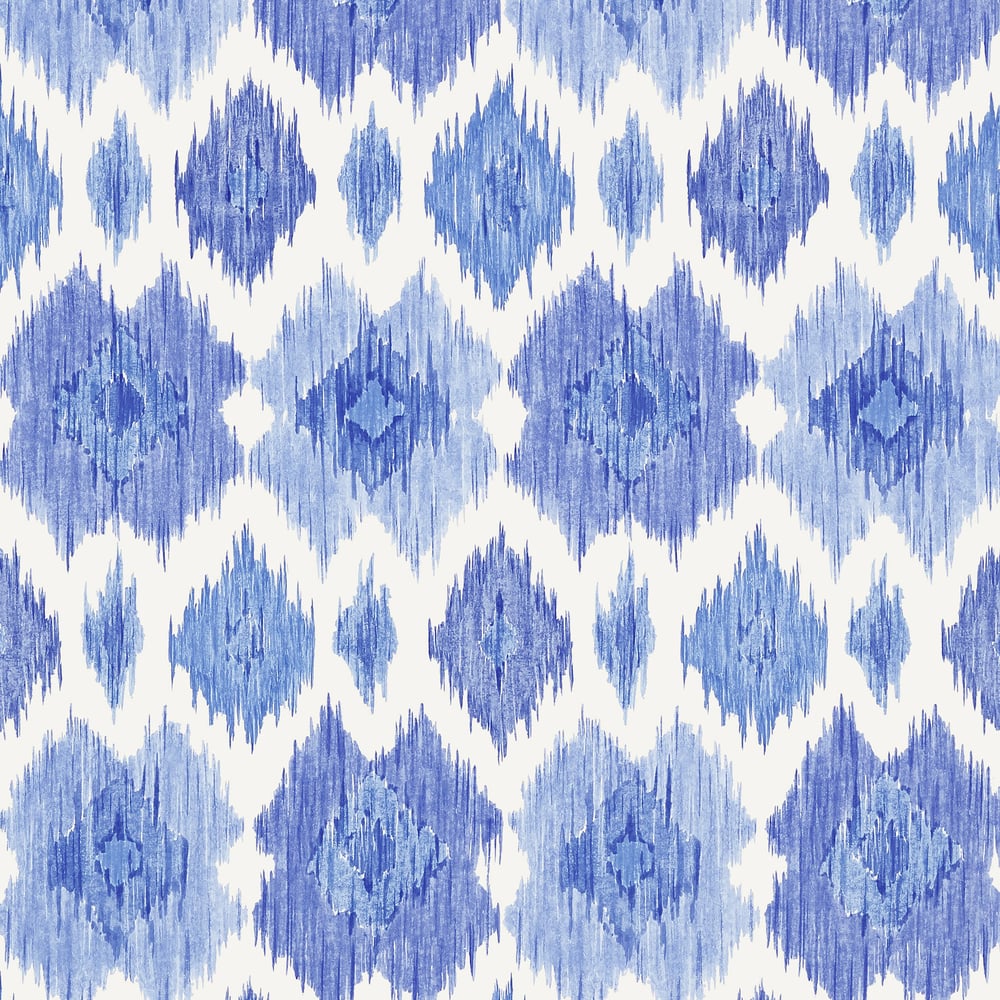 Thibaut T5732 BIMINI IKAT Blue and White Wallpaper