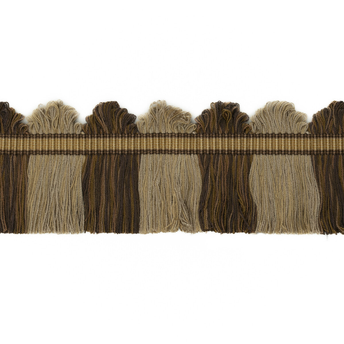 G P & J BAKER T6025.290.0 PERANDOR FAN TOP CUT FRINGE BROWN/BISCUIT TRIM - Eade's Wallpaper