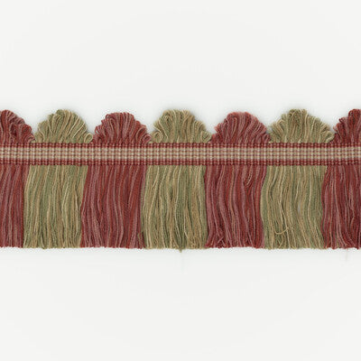 G P & J BAKER T6025.410.0 PERANDOR FAN TOP CUT FRINGE PINK/GREEN TRIM - Eade's Wallpaper