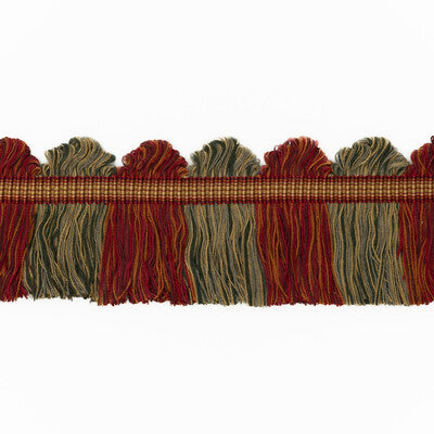 G P & J BAKER T6025.470.0 PERANDOR FAN TOP CUT FRINGE RED/GOLD/GREEN TRIM - Eade's Wallpaper