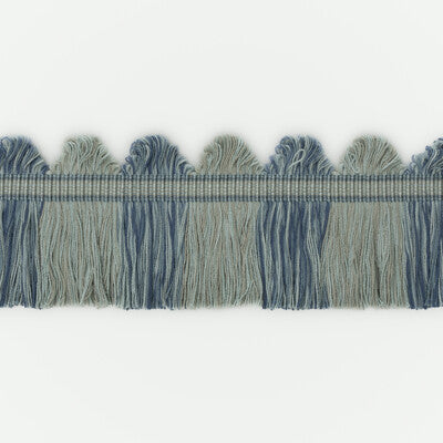 G P & J BAKER T6025.635.0 PERANDOR FAN TOP CUT FRINGE BLUE TRIM - Eade's Wallpaper