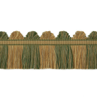 G P & J BAKER T6025.730.0 PERANDOR FAN TOP CUT FRINGE GREEN/GOLD TRIM - Eade's Wallpaper