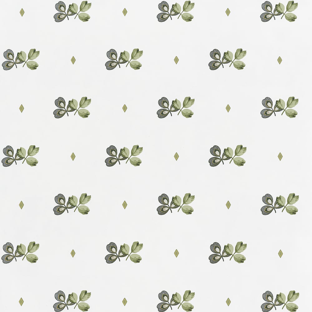 Thibaut T6048 BARTRAM Olive on Off White Wallpaper