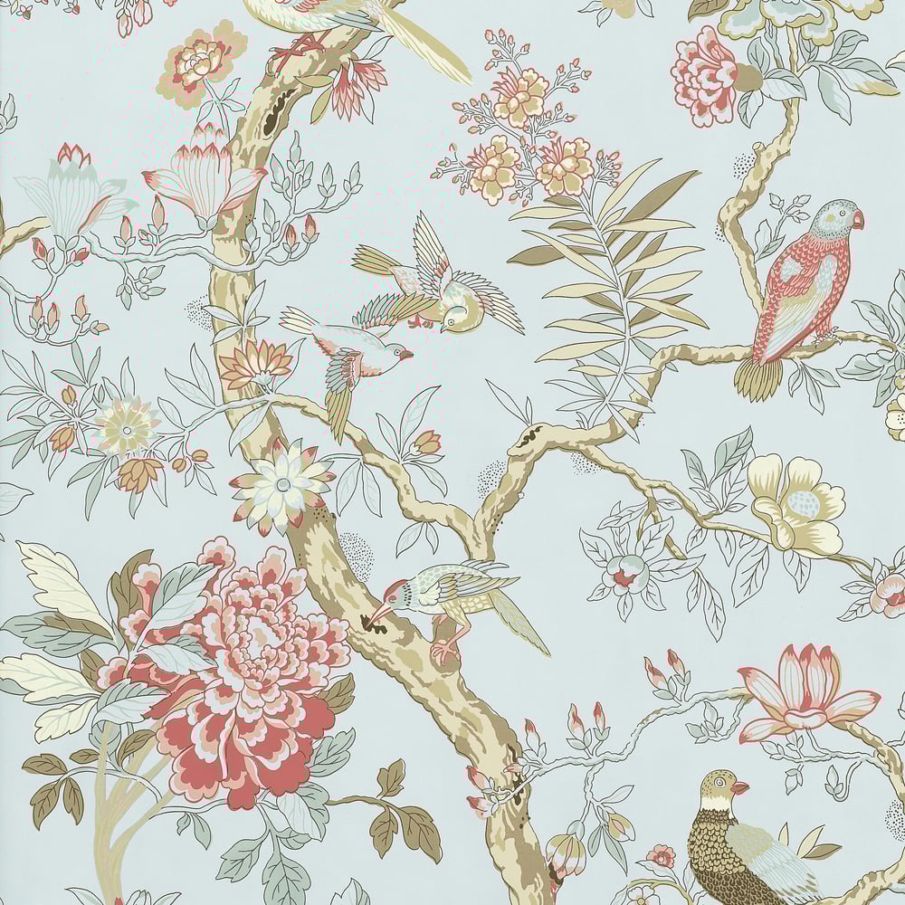 Thibaut T6060 PAPAGAYO Aqua Wallpaper