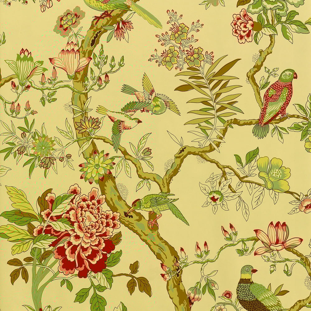 Thibaut T6061 PAPAGAYO Tobacco Wallpaper