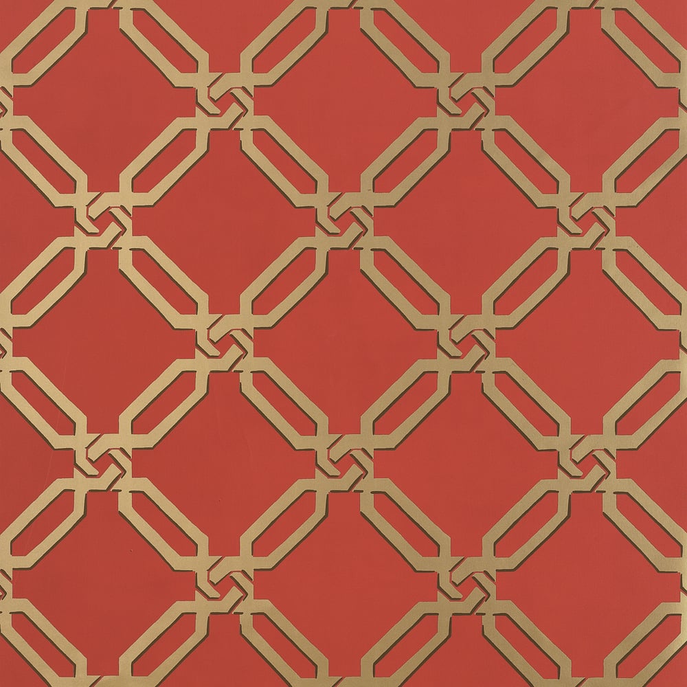 Thibaut T6070 LINKS Red Wallpaper