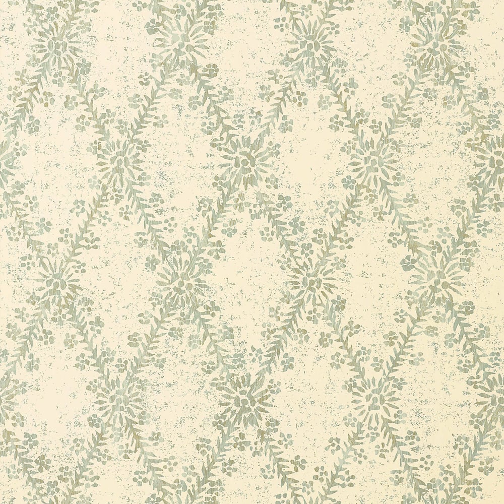 Thibaut T746 LA GIOCONDA Ivory and Aqua Wallpaper
