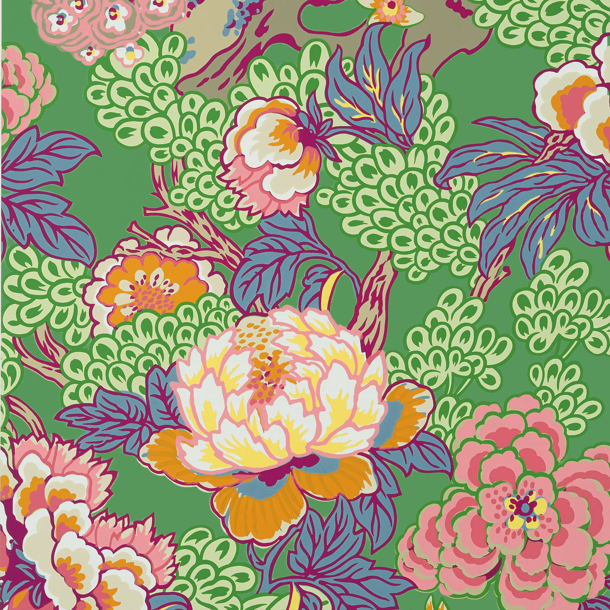 Thibaut T75491 HONSHU Green Wallpaper