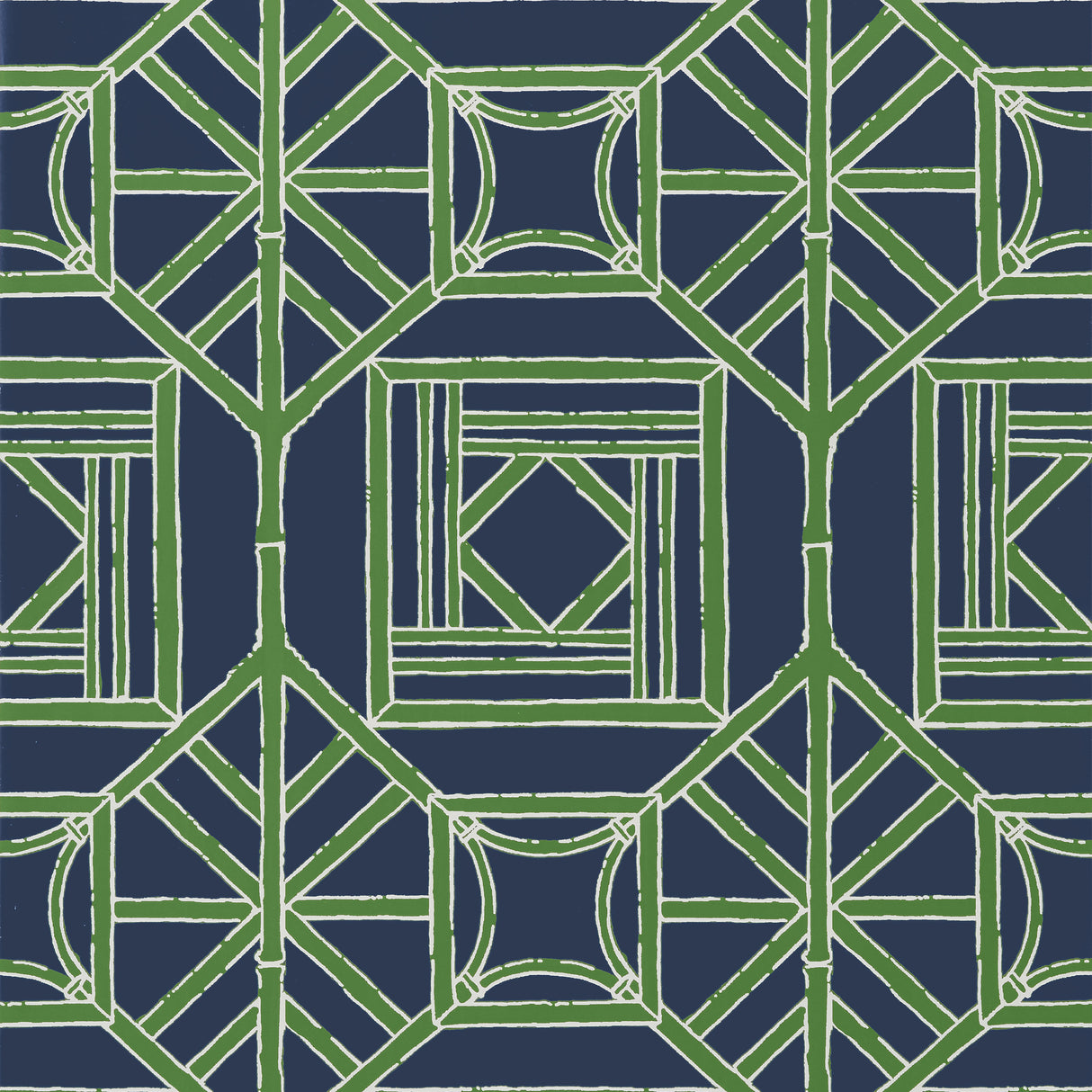 Thibaut T75521 SHOJI PANEL Navy and Green Wallpaper