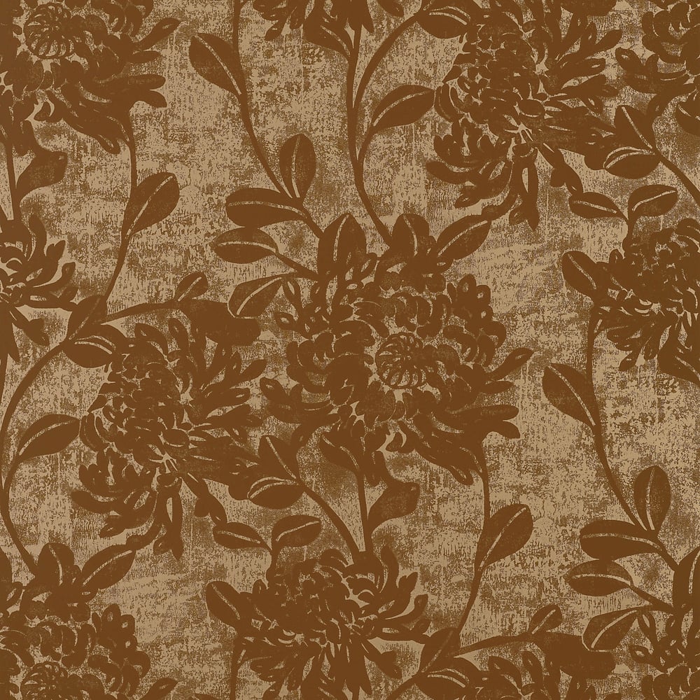 Thibaut T780 MUMS Brown on Metallic Wallpaper