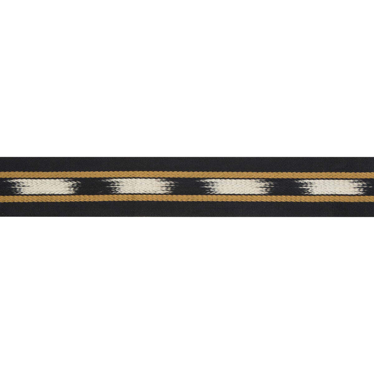 BRUNSCHWIG & FILS T8017101.48.0 LE IKAT TAPE BLACK/GOLD TRIM - Eade's Wallpaper