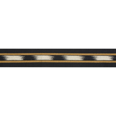 BRUNSCHWIG & FILS T8017101.48.0 LE IKAT TAPE BLACK/GOLD TRIM - Eade's Wallpaper