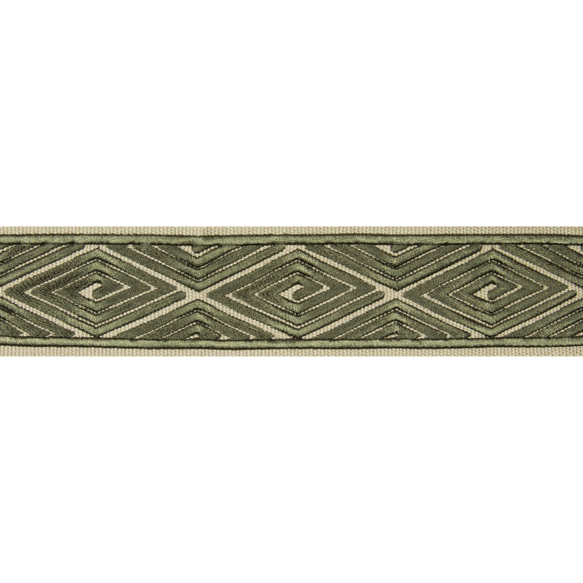 BRUNSCHWIG & FILS T8017102.30.0 LABYRINTHE TAPE GREEN TRIM - Eade's Wallpaper