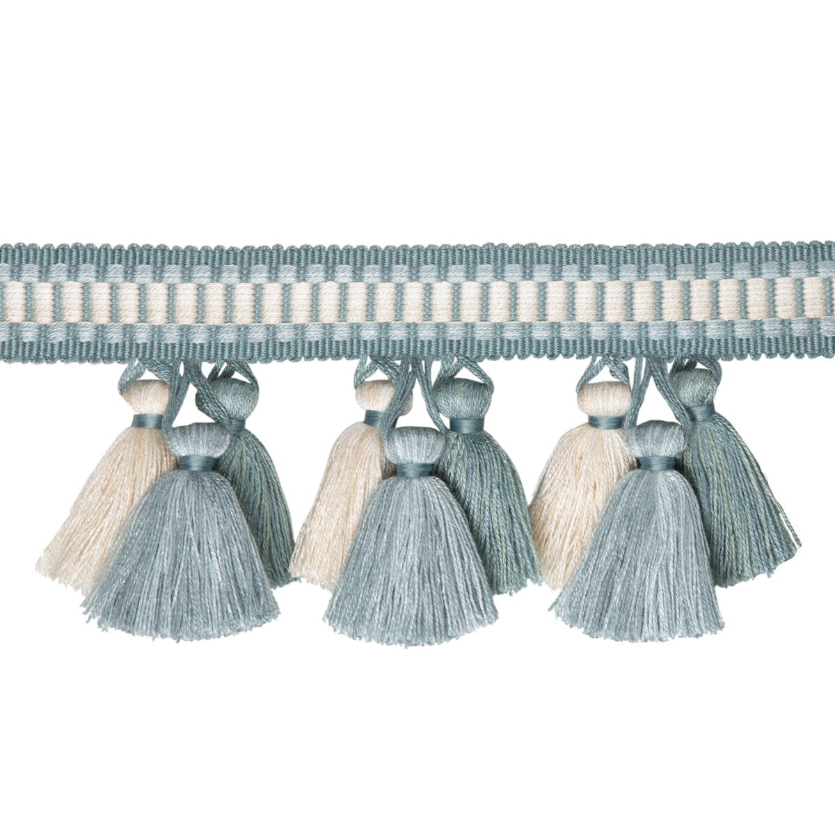 BRUNSCHWIG & FILS T8020100.113.0 ANDRE TASSEL FRINGE AQUA TRIM - Eade's Wallpaper