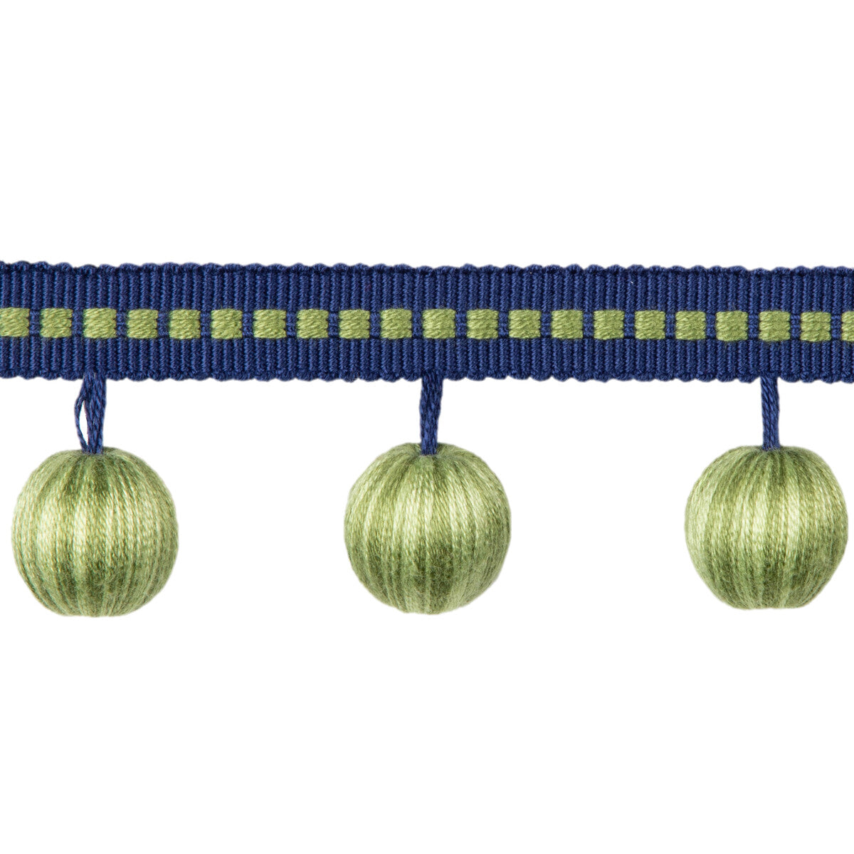 BRUNSCHWIG & FILS T8020103.503.0 CLAUDE BALL FRINGE NAVY TRIM - Eade's Wallpaper