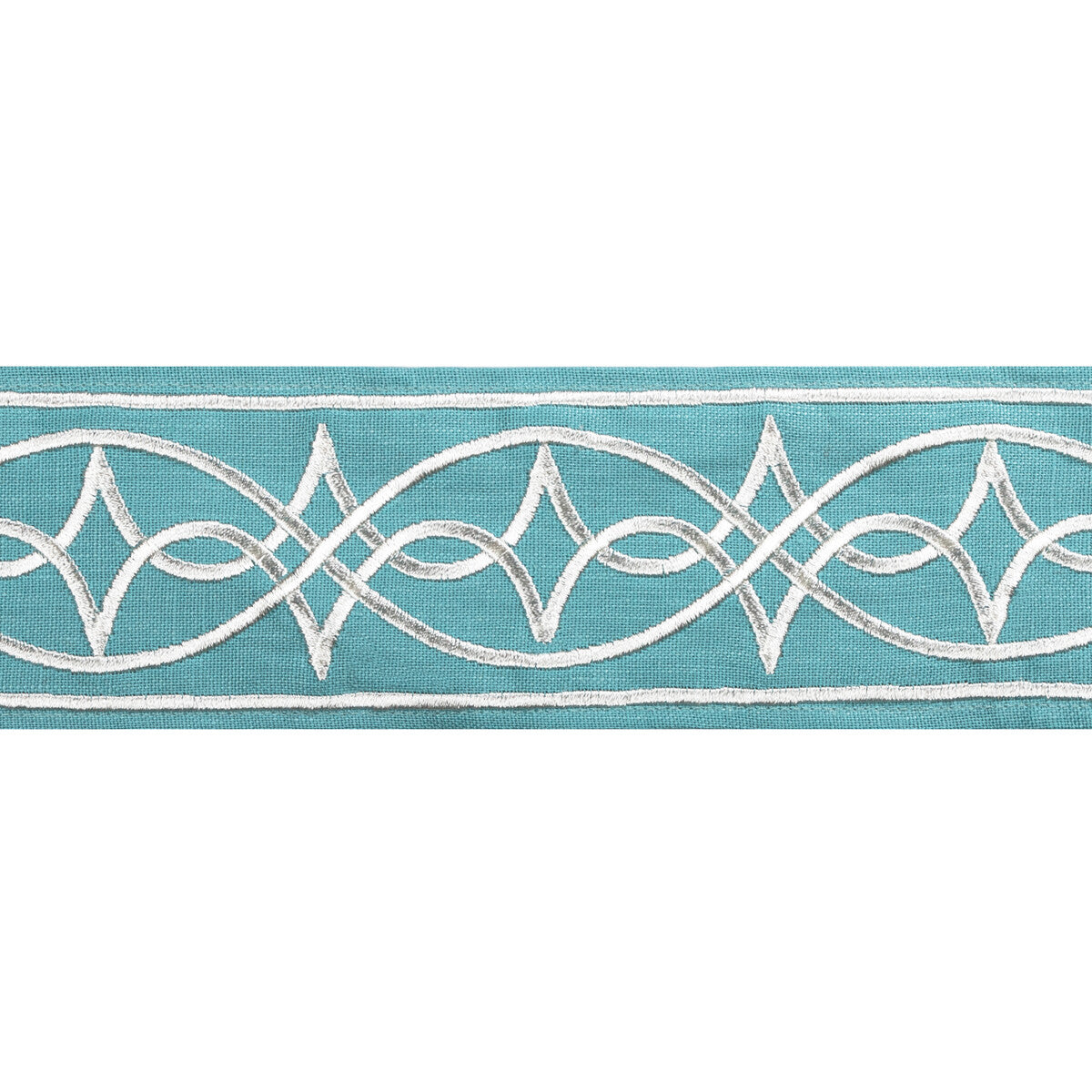 BRUNSCHWIG & FILS T8022104.13.0 ANAELLE TAPE AQUA TRIM - Eade's Wallpaper