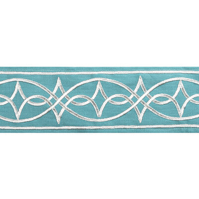 BRUNSCHWIG & FILS T8022104.13.0 ANAELLE TAPE AQUA TRIM - Eade's Wallpaper