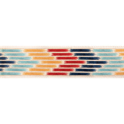 BRUNSCHWIG & FILS T8024103.195.0 CASCADE BORDER RED/BLUE TRIM - Eade's Wallpaper