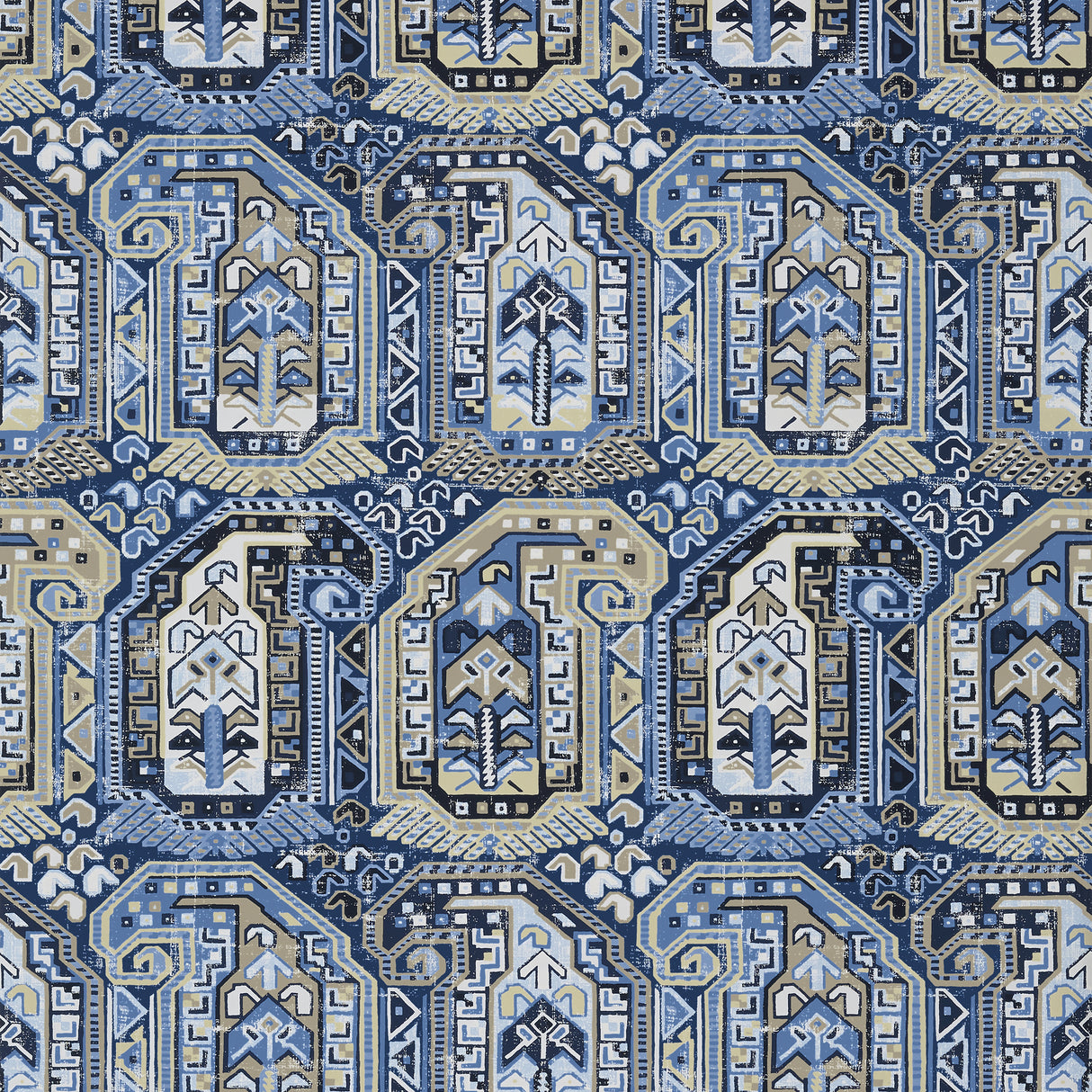 Thibaut T85022 GLENIFFER Blue and Beige Wallpaper