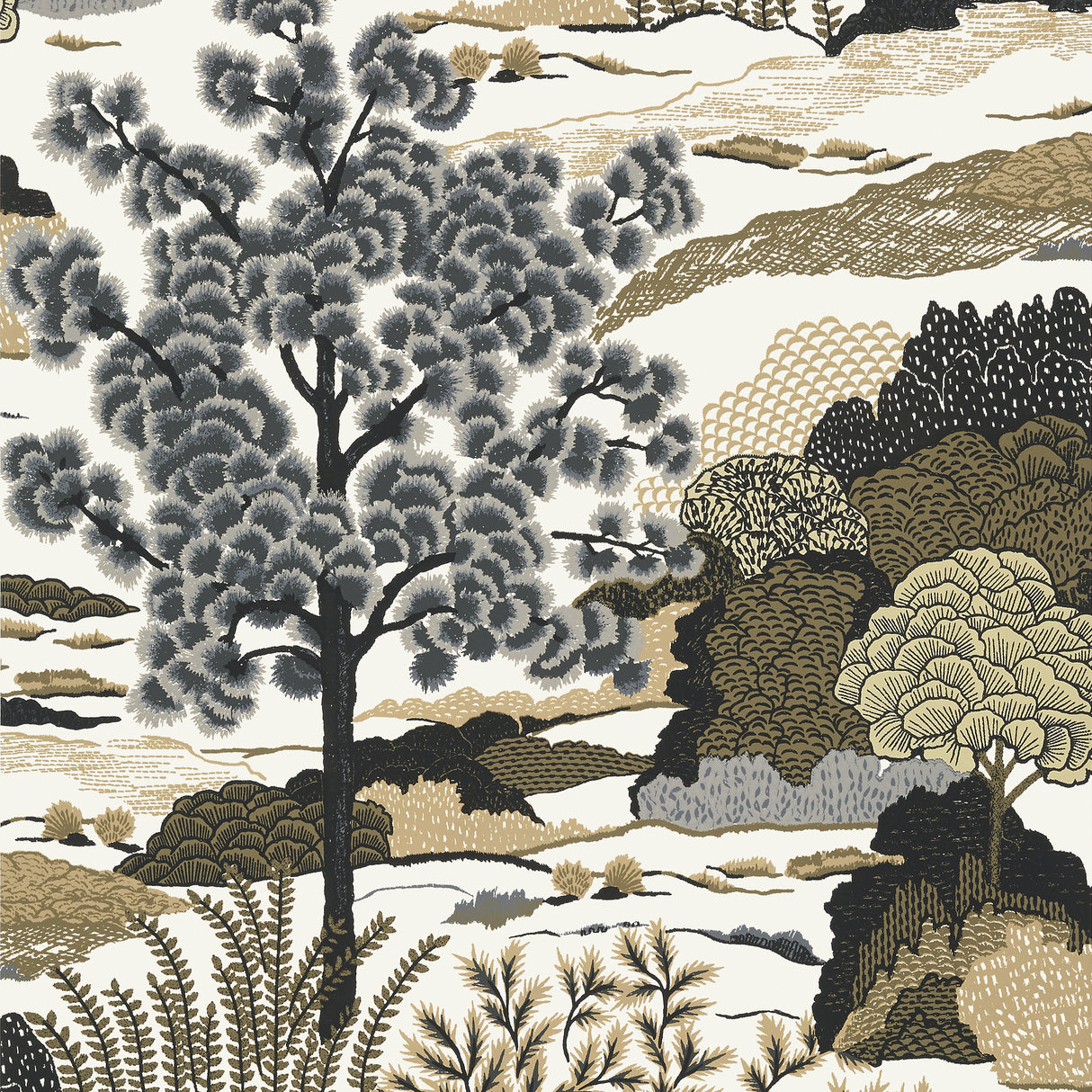 Thibaut T85041 DAINTREE Grey Wallpaper