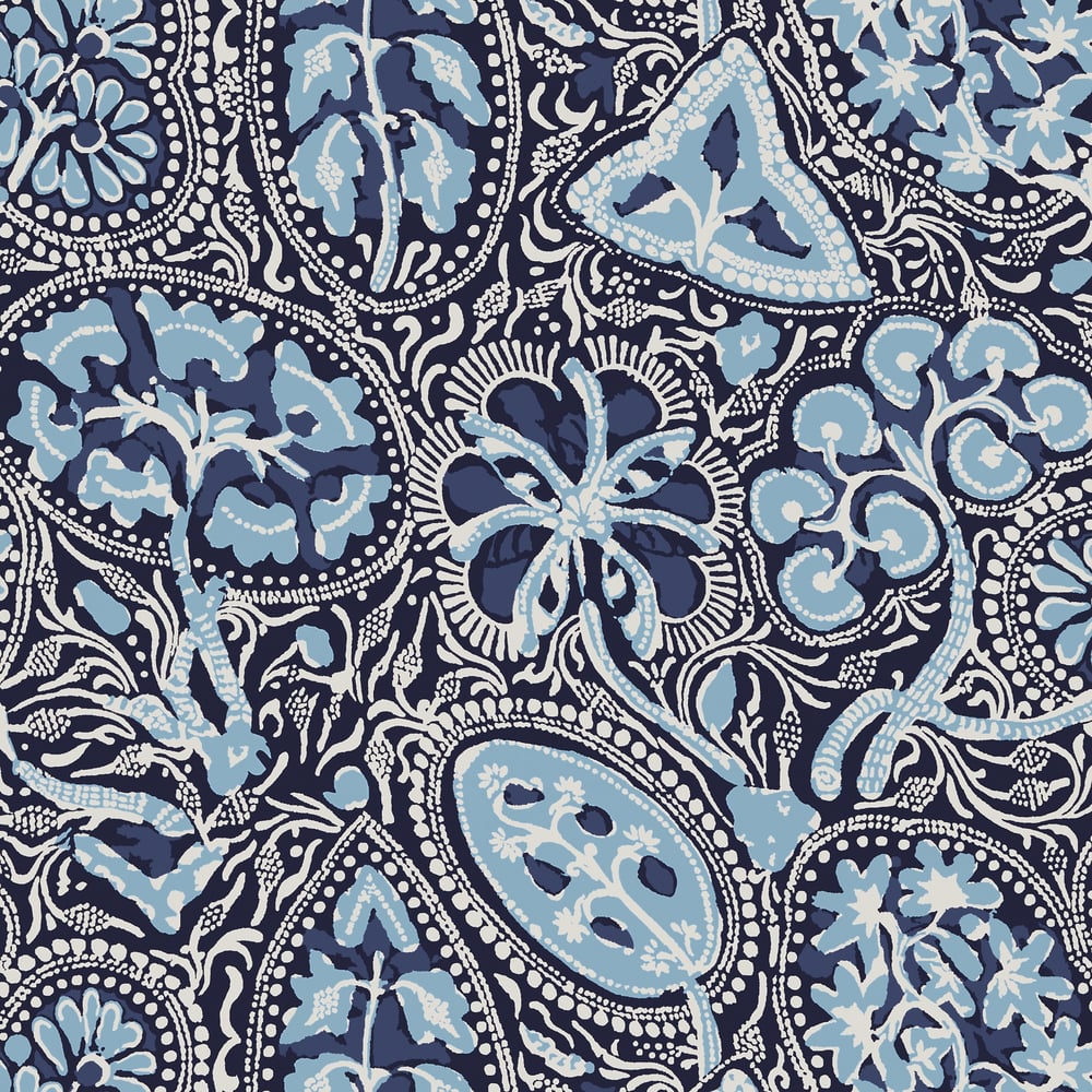 Thibaut T88714 COCHIN Navy Wallpaper