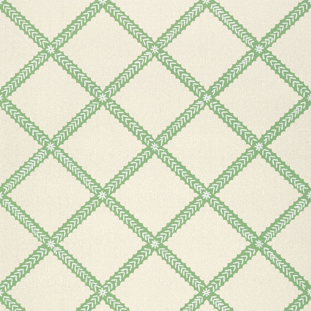 Thibaut T88747 MAJULI TRELLIS Green Wallpaper
