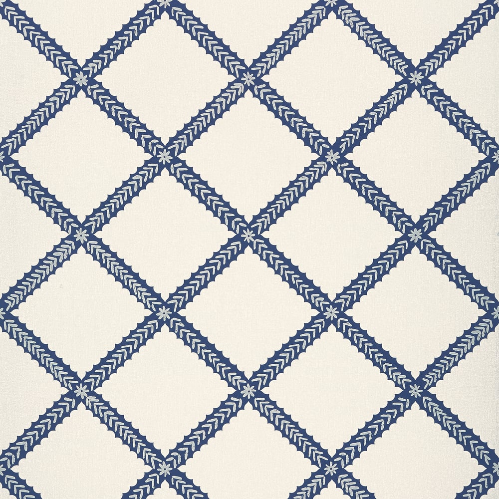 Thibaut T88748 MAJULI TRELLIS Navy Wallpaper