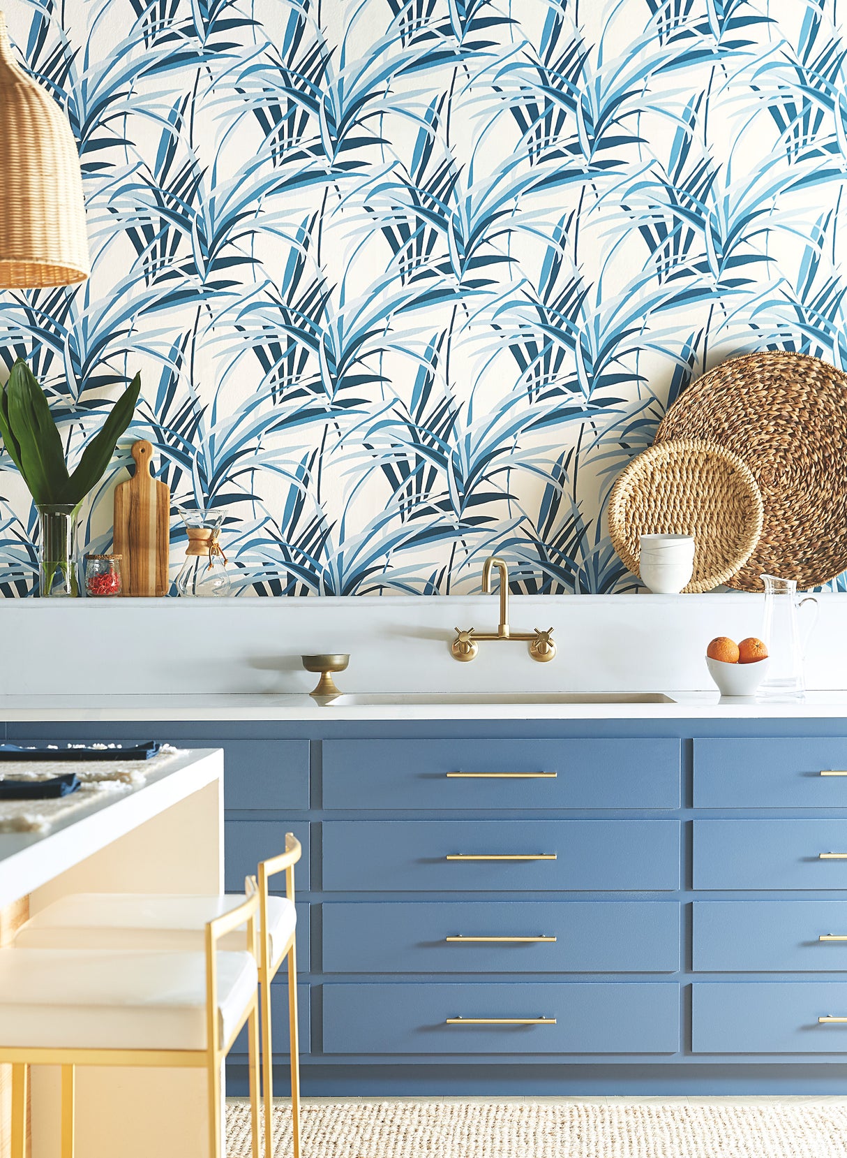 York TC2602 Tropical Paradise Blue & White Wallpaper